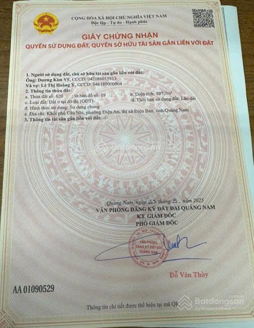 Bán lô đất chính chủ  điện bàn  quảng nam