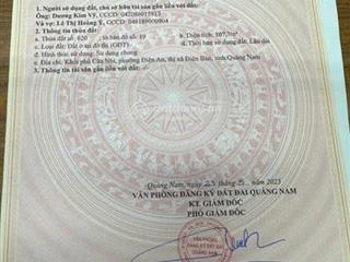 Bán lô đất chính chủ  điện bàn  quảng nam