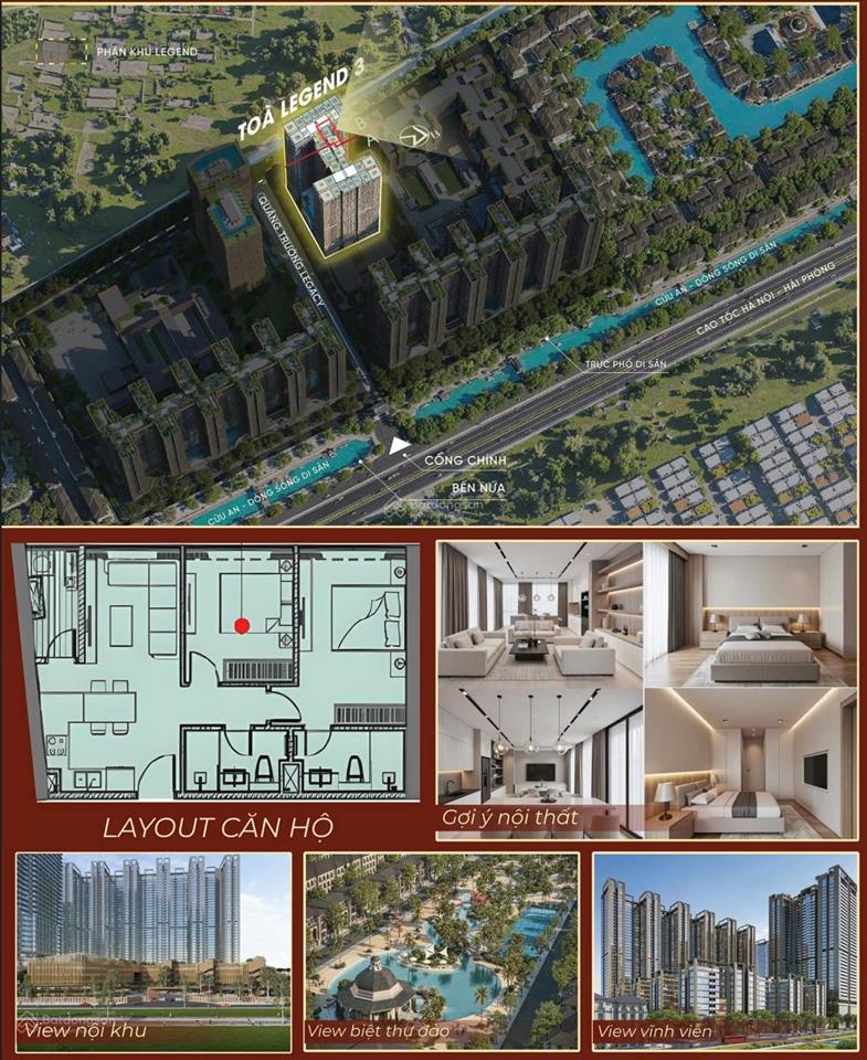 Duy nhất căn 2pn + 1wc diện tích 56,3m2 tầng 15, giá 3 tỷ tại sunshine legen city kí hdmb cđt