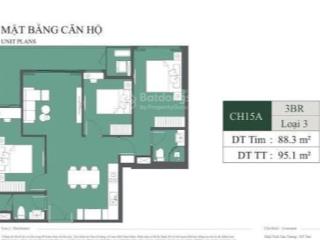 Bán cc 3 ngủ tại lumiere evergreen, 9,2 tỷ, 88,3m2, view đẹp