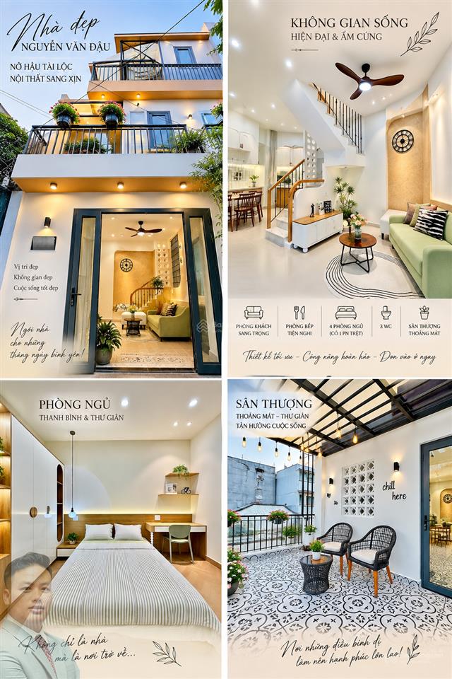 Nhà đẹp nguyễn văn đậu nở hậu tài lộc nội thất sang xịn, vào ở ngay 40m2 5.7 tỷ