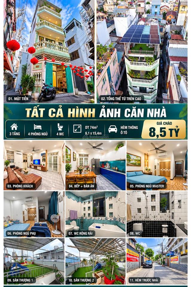 Nhà phố góc 3 mặt thoáng nguyễn văn đậu, có năng lượng mặt trời
