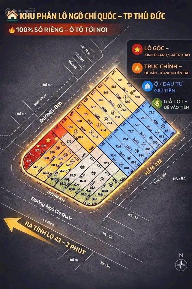 Mở bán nền f0 3 mt ngô chí quốc phường bình chiểu, tp thủ đức nằm trên trục
ngô chí quốc
