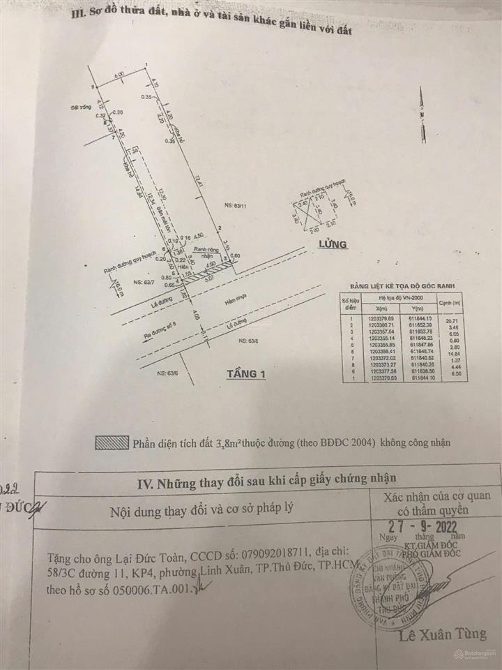 Đất xây chdv 8 linh xuân dt 147m2 .ngang 6 giá 9,4ty tl kết cấu xây 5 tầng+ tum. thu dự kiến 150tr