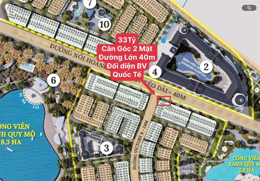 80m2  33 tỷ. shophouse 2 mặt đường 40m trục hoàng quốc việt kéo dài tại noble palace