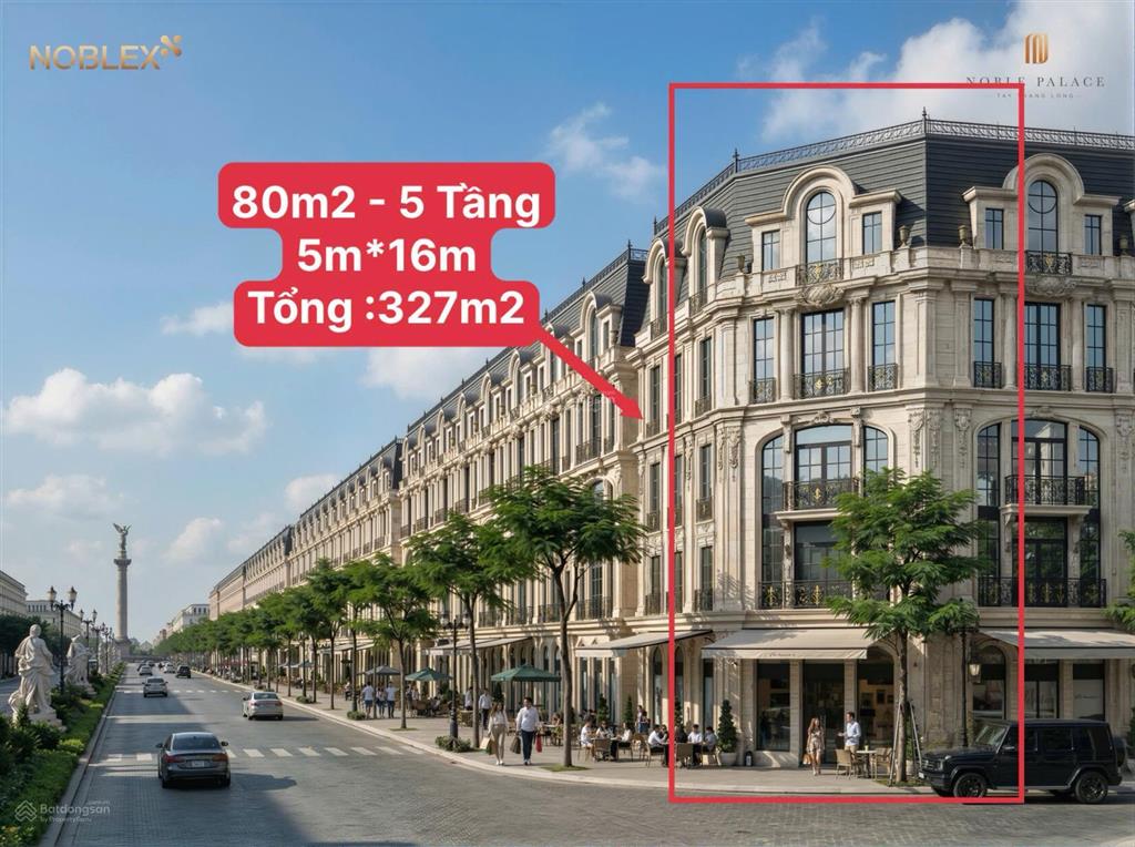 80m2  33 tỷ. shophouse 2 mặt đường 40m trục hoàng quốc việt kéo dài tại noble palace