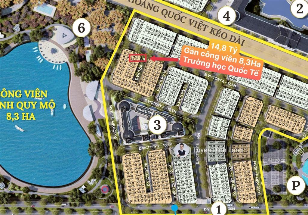 Shophuose áp góc 3 bước tới công viên 8.3ha ,10m đến cụm tiện ích bể bơi,trường học,clubhouse 14tỷ