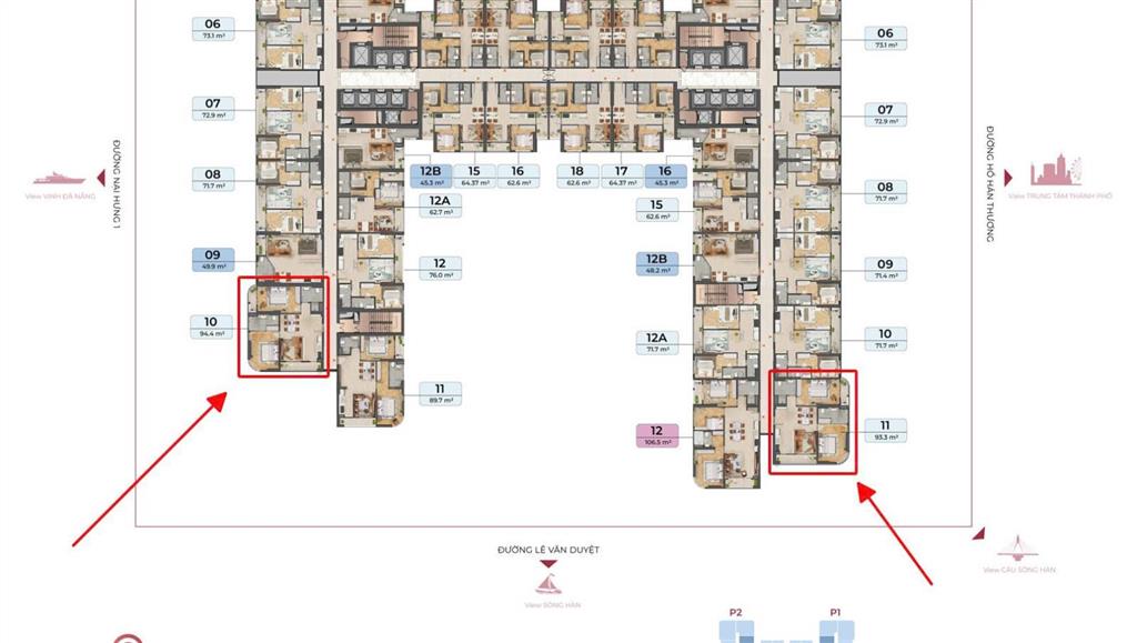Duy nhất  căn góc 2pn 94,4m2 peninsula đà nẵng view trực diện sông hàn sở hữu lâu dài