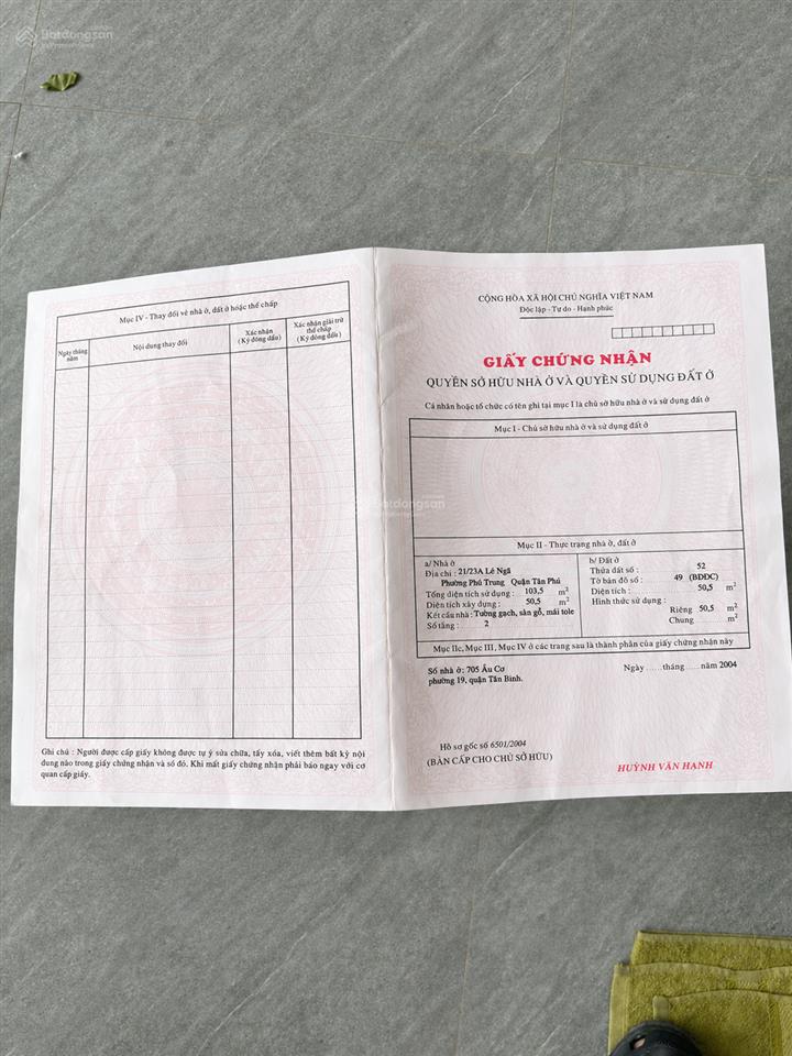 Chính chủ 21/23a lê ngã, cấp 4 tiện xây mới, giá yêu thương 5,2 tỷ còn tl