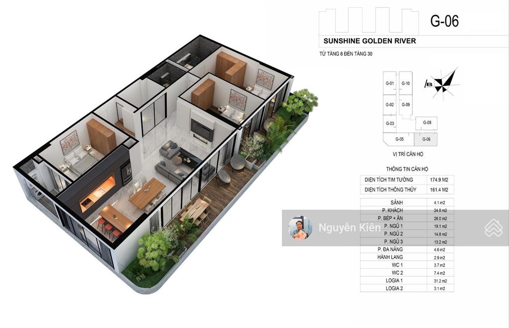 Sunshine golden river trục căn 01 giá 20,x tỷ, trục căn 06 giá 22 tỷ tầng cao trên 20