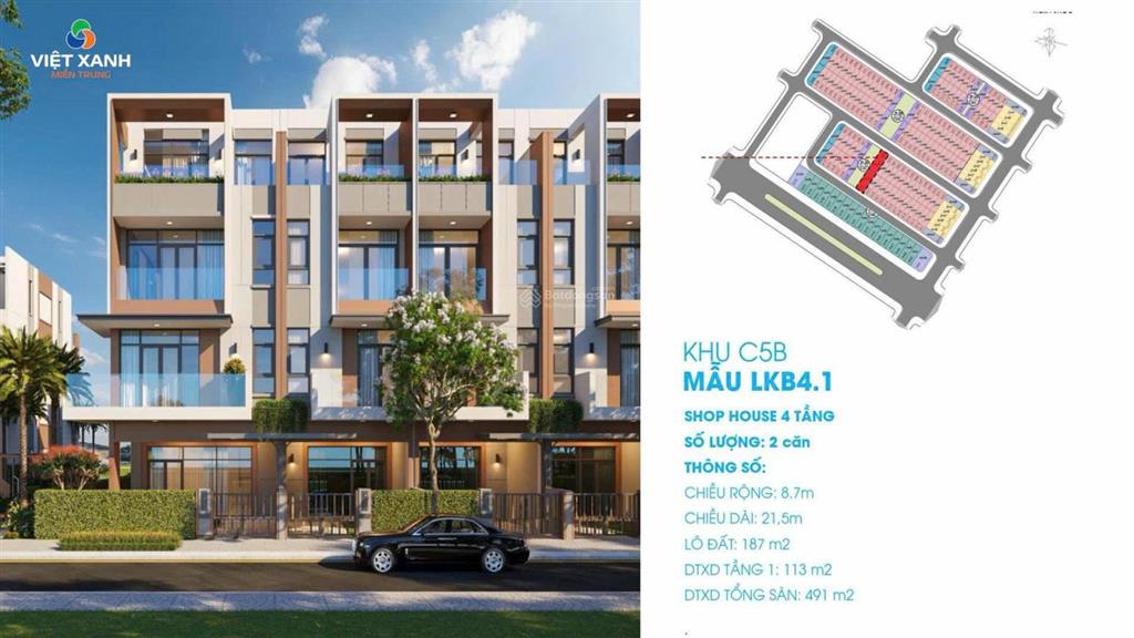 Bán căn nhà phố shophouse c5b liên chiểu  giá chỉ từ 3 tỷ thanh toán trước nhận nhà ngay