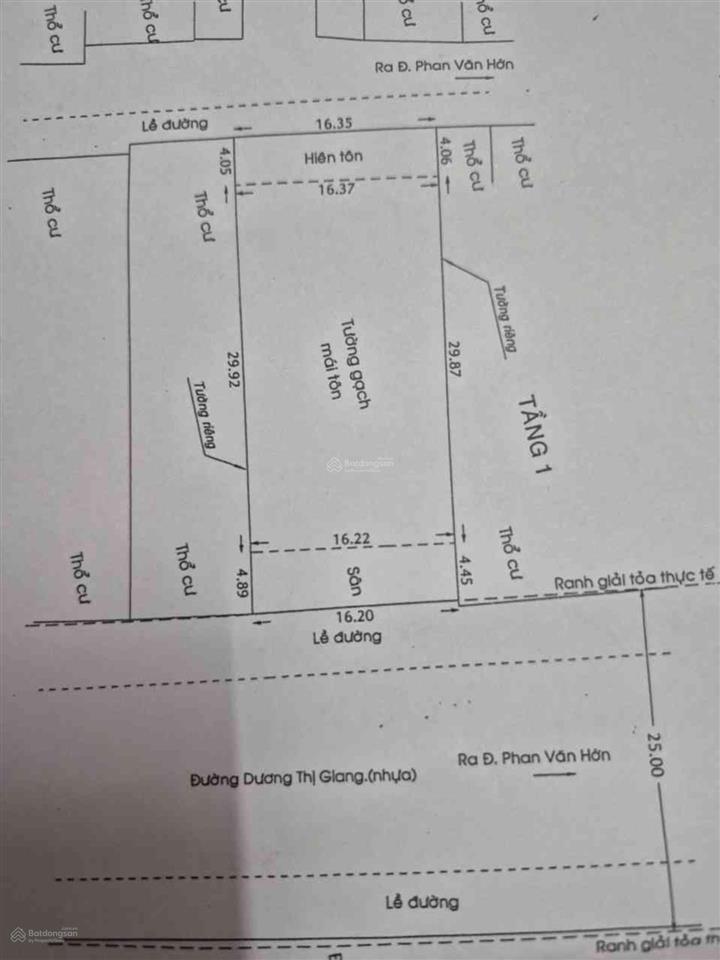 Bán nhà mặt tiền đường dương thị giang, quận 12 (cũ). quỹ đất hiếm khu tây bắc tp.hcm