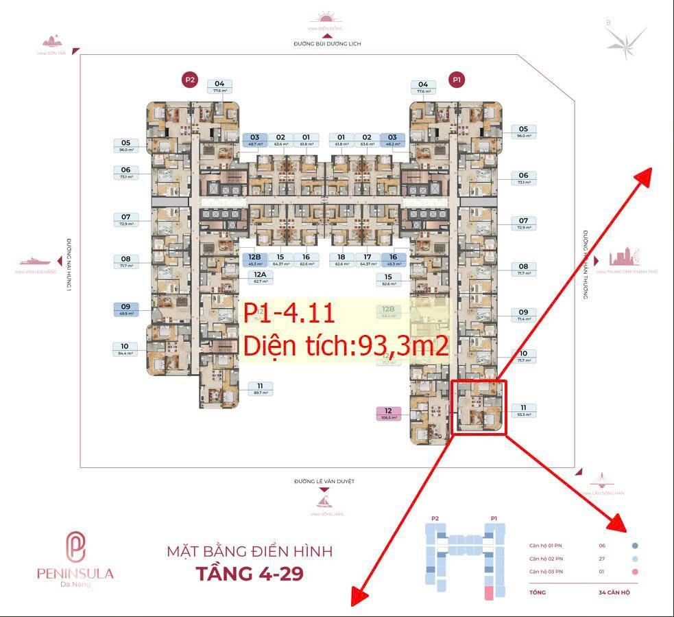 Căn hộ góc 2pn view sông hàn & pháo hoa biểu tượng sống thượng lưu