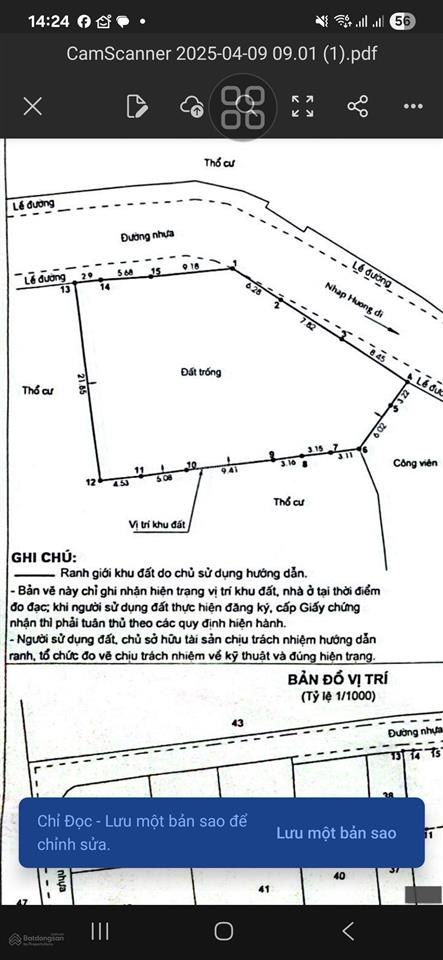 Mời gọi đầu tư  quỹ đất lô góc 618m thổ cư 33 tỷ  mặt tiền đường số 1, hiệp bình  hcm