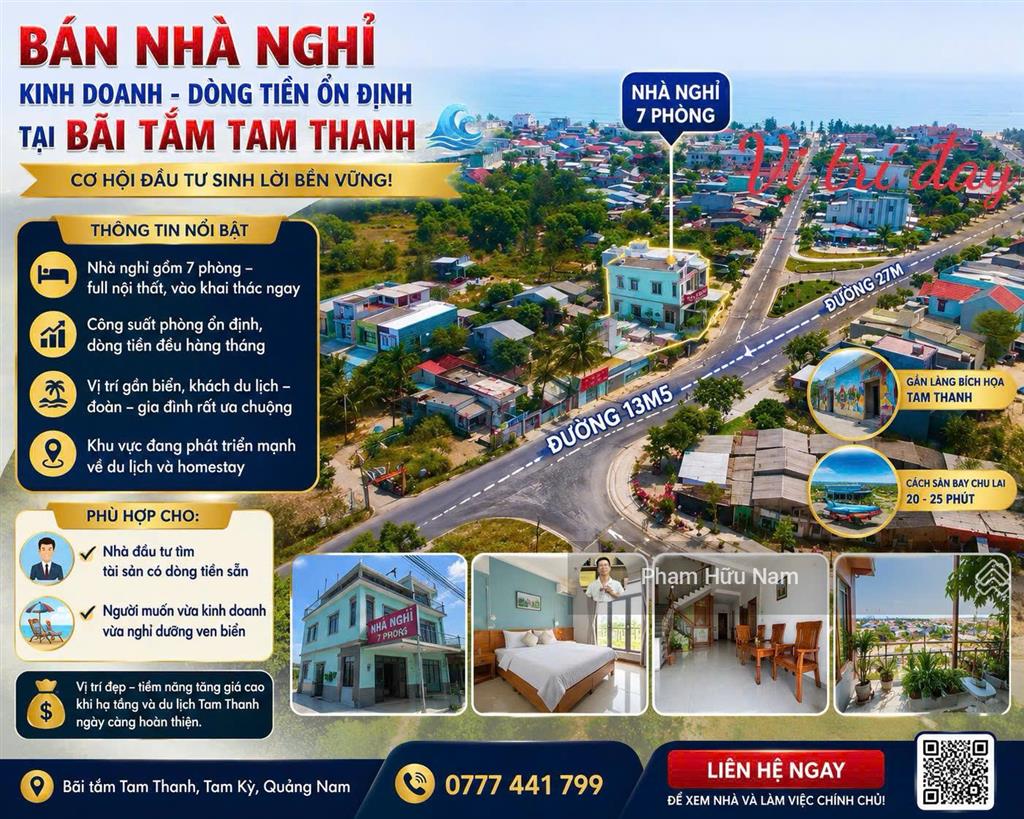 Bán nhà nghỉ kinh doanh dòng tiền ổn định tại bãi tắm tam thanh