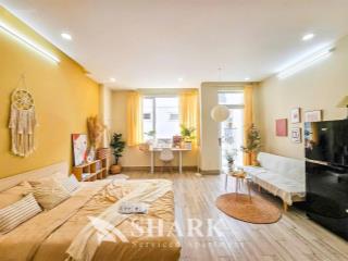 Cho thuê căn hộ ban công full nội thất rộng 40m2 ở nguyễn gia trí gần hàng xanh giáp q1, bình thạnh