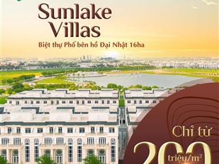 Sunlake villas vạn phúc city 33,9 tỷ đường lớn 25m, hướng nhìn sông sài gòn, nhà thô.  0937 266 ***