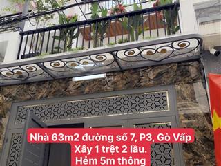 3 tỷ giảm còn 2 tỷ 850. nhà đầu đường phạm văn đồng gần sân bay. 63m2 xây 3 tầng, hẻm oto. sổ riêng