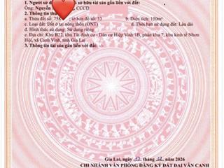 Chính chủ cần bán diện tích 7,5x20 sổ sẵn