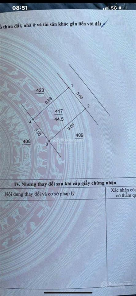 Ai quan tâm đất vạn phúc dt 45m2, mt 5m có săn nhà cấp 4 , inbox mình