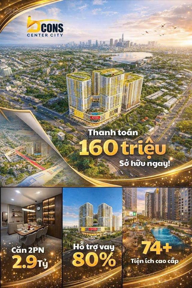 Bán căn góc 2pn 2wc bcons center city tháp gateway  chỉ thanh toán 5% (161 tr) ký hđ