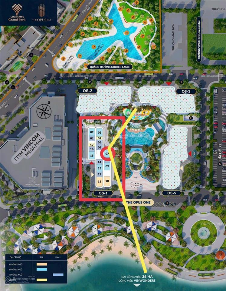 Bán căn góc 2pn 80m² the opus one vinhomes grand parktầng cao view sông, vinwonders  giá 6.6 tỷ