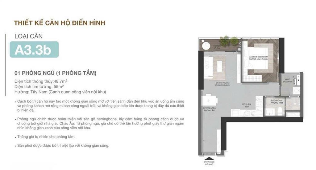 Bán căn hộ eaton park gamuda land 1pn tầng cao tầm nhìn thoáng đẹp | giá 8,3 tỷ allin