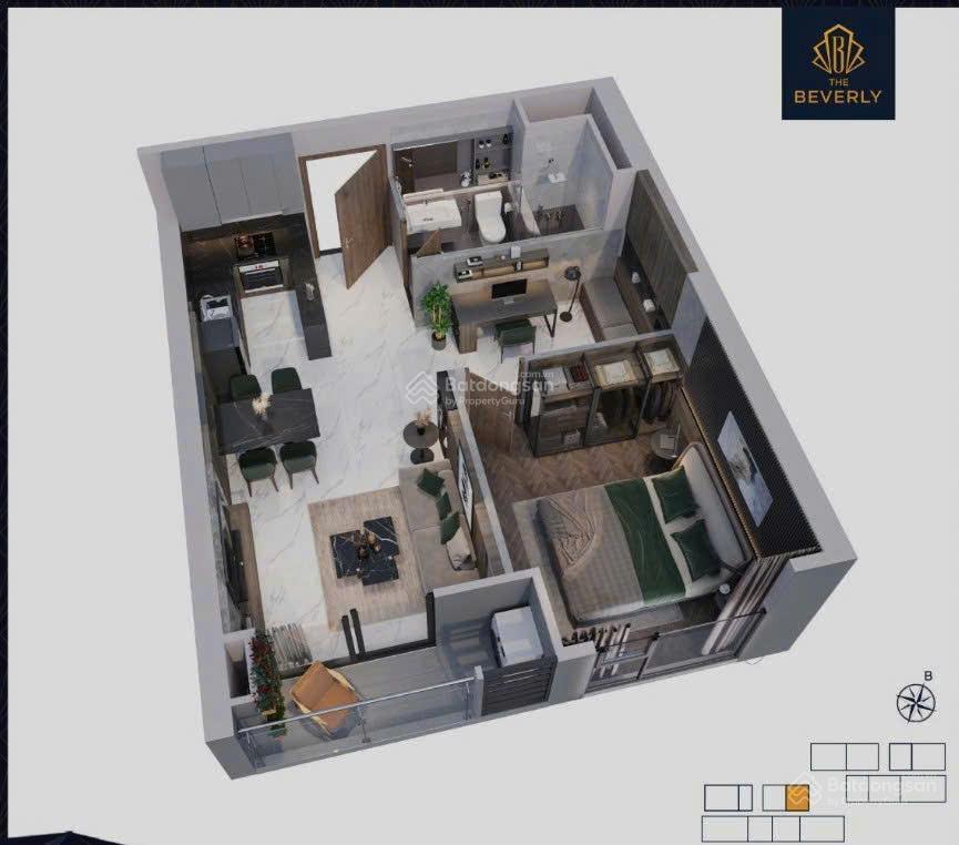 The beverly be3  1pn 54m² view công viên | căn hộ cao cấp vinhomes grand park