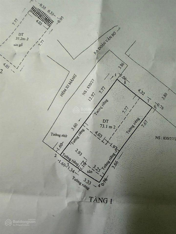 Bán nr giá siêu hời tại đoàn văn bơ, 7,5 tỷ, 77m2, 2pn, 2wc, 2 tầng