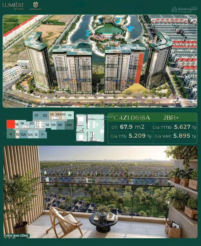 2pn view pháo hoa, tầng đẹp lumière springbay chính chủ cần bán