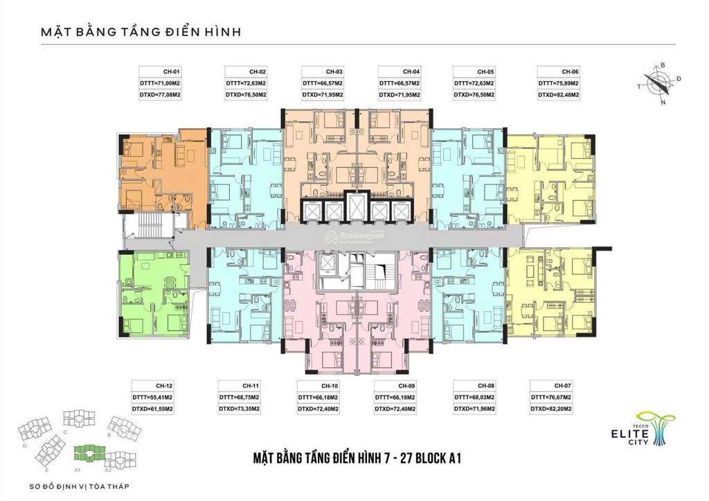 Mở bán quỹ căn hộ tòa a1tecco elite city
 thiết kế 23pn diện tích 6282m²