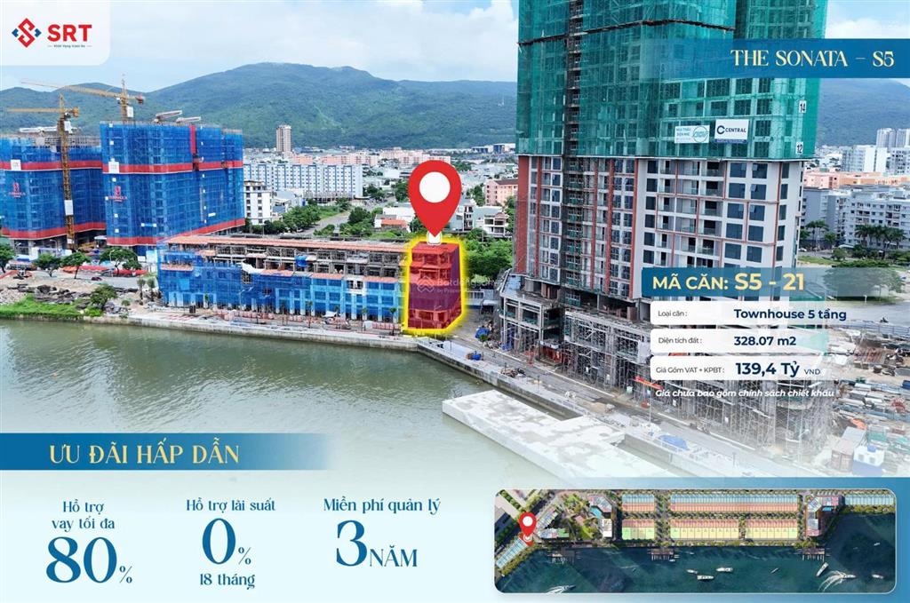 Căn shophouse 3 mặt tiền nổi bật dự án  giá từ cđt sun group