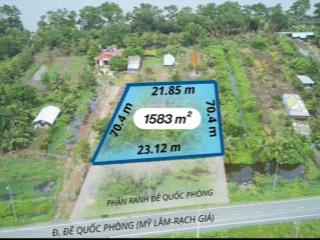 Đất vườn mặt tiền đê quốc phòng. phường vĩnh thông. an giang. sát khu đô thị tây bắc