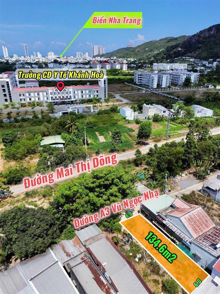 Cách biển chỉ hơn 3km đường ô tô 5m thông. tại phường bắc nha trang. diện tích 134.6m2 ngang 6m