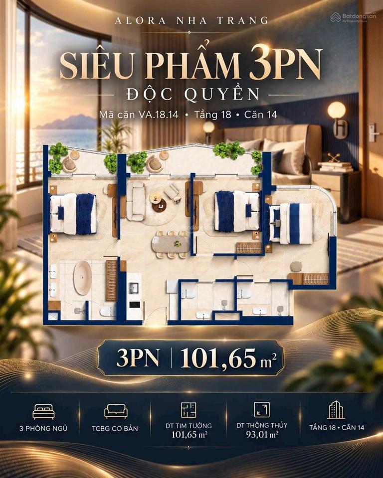 Lên 1 em hoa hậu siêu vip cho khách yêu ạ căn vip 3pn view trực diện biển dự án alora nha trang