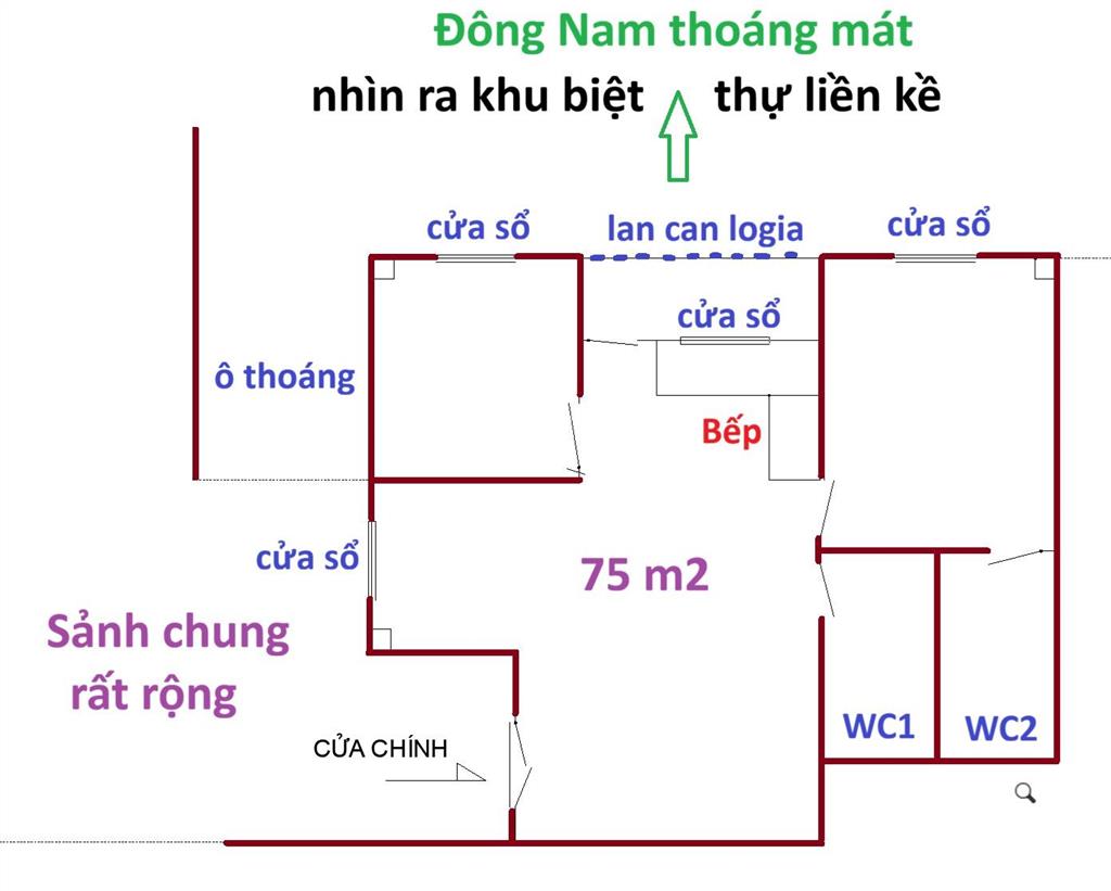 Chính chủ bán căn hộ 305 tòa nhà ct1x2 bắc linh đàm  đường bằng liệt  hà nội
