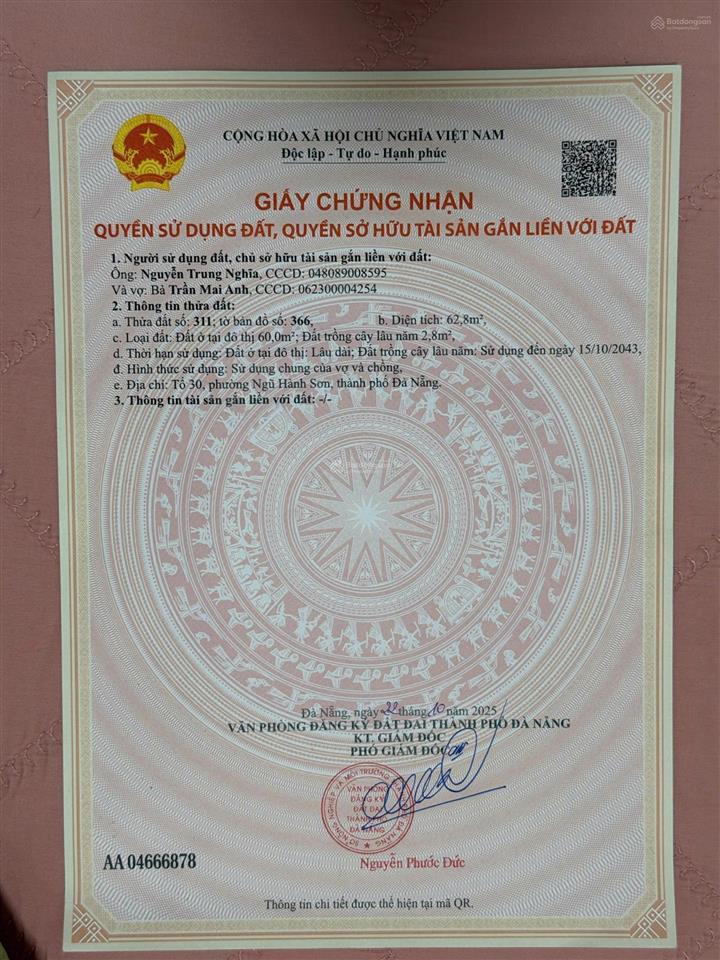 Bán đất đường trần văn dư, đà nẵng