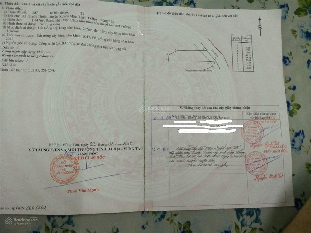 Bán đất mặt tiền đt 998, xã phước thuận, huyện xuyên mộc, giá cực chất 17 tỷ, 1490m²