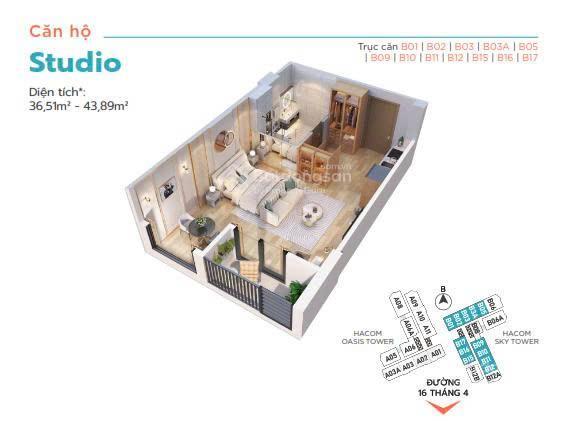 1,95 tỷ sở hữu ngay căn hộ full nội thất chuẩn 4 sao hacom tower ngay trung tâm phan rang