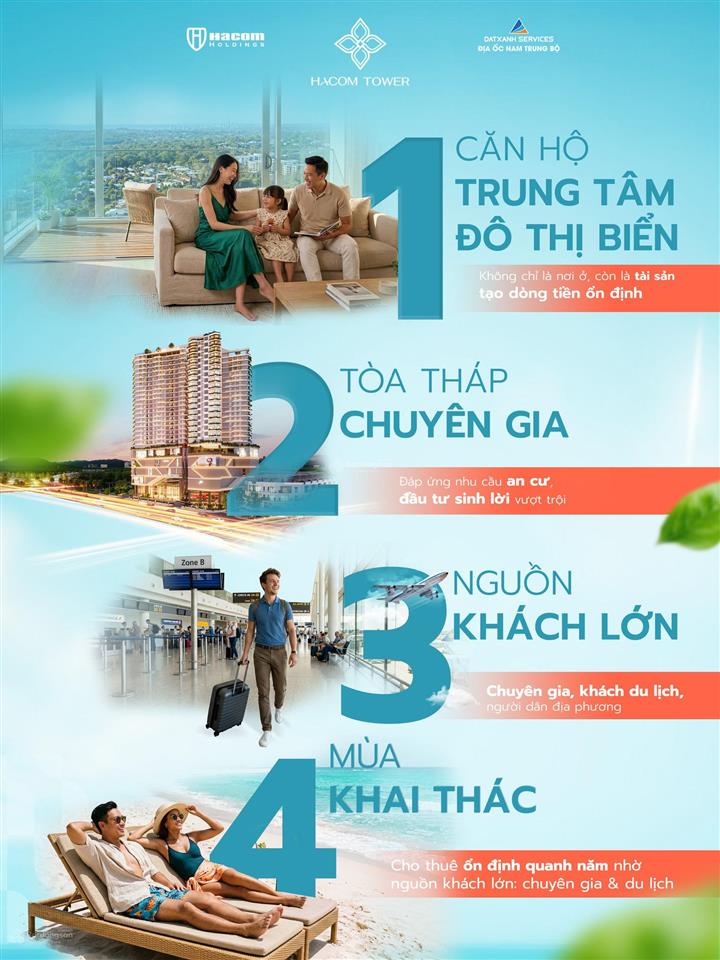 1,95 tỷ sở hữu ngay căn hộ full nội thất chuẩn 4 sao hacom tower ngay trung tâm phan rang