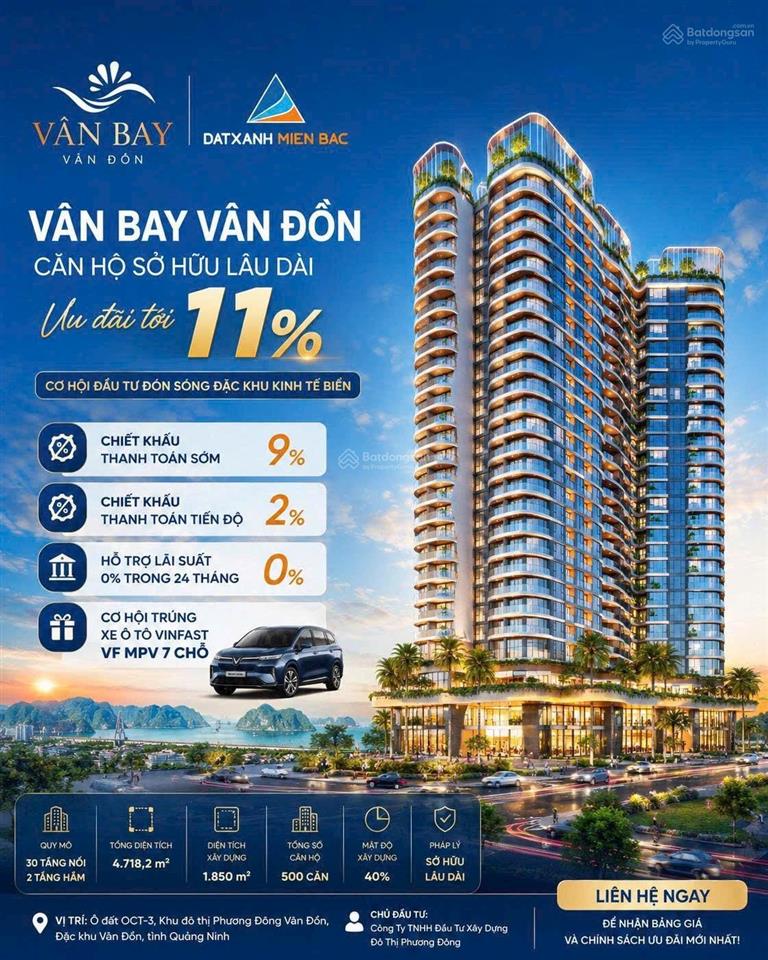 Vân bay  căn hộ ven biển sổ hồng lâu dài view vịnh bái tử long
