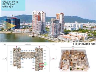 Căn hoa hậu 2pn tầng 7 mã 10 peninsula ban công đông nam view sông hàn 5,3 tỷ