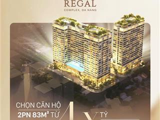 Căn hộ 83m2 chuẩn hạng sang 2pn  bàn giao full nội thất  tầng trung regal complex 4 tỷ 6