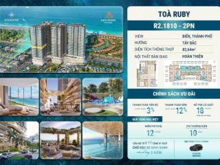 Căn hộ nghỉ dưỡng 2pn toà ruby  newtown diamond tầng trung đẹp, view mặt biển 5.8 tỷ