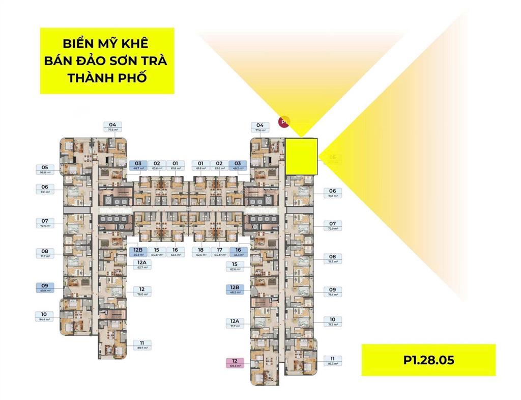 Căn góc hiếm đông nam 96m2 peninsula hàng gốc cđt tầng 28 peninsula