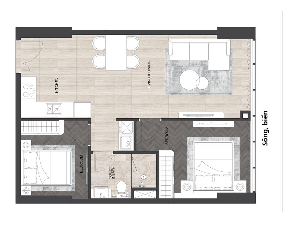 Căn đẹp 1pn+ regal complex tầng 11 view biển giá 3,6 tỷ  bàn giao nội thất hạng sang