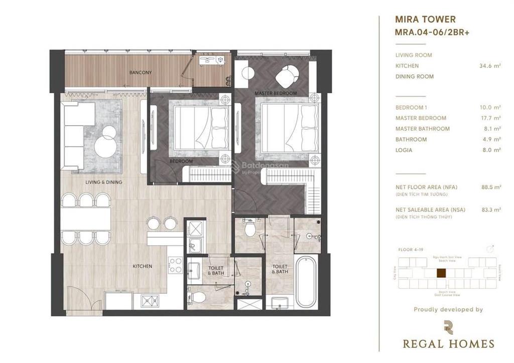 Căn 2pn tầng trung regal complex  view panorama  giá tốt cđt