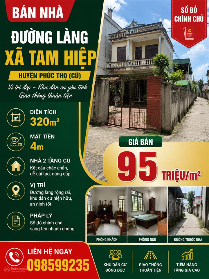 Bán nhà đất giá trị lớn tại xã tam hiệp cơ hội đầu tư