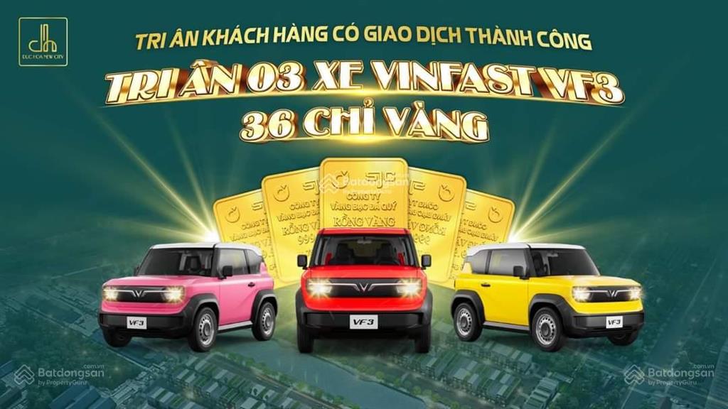 Bán đất shr tặng căn hộ, dt 100m2 1tỷ3, bank 70% góp 5 năm không lãi, ck lên đến 15 chỉ vàng sjc