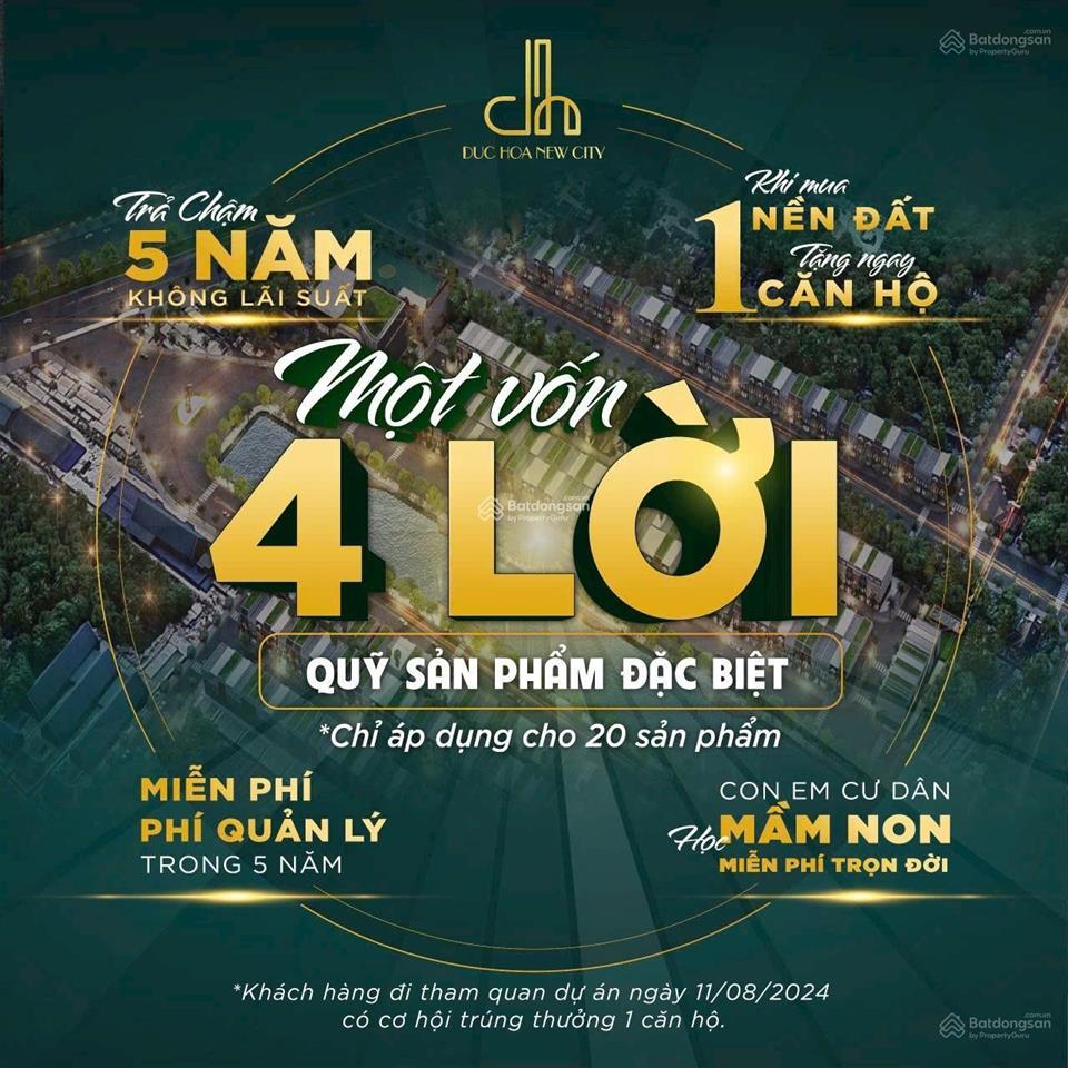 Bán đất shr tặng căn hộ, dt 100m2 1tỷ3, bank 70% góp 5 năm không lãi, ck lên đến 15 chỉ vàng sjc
